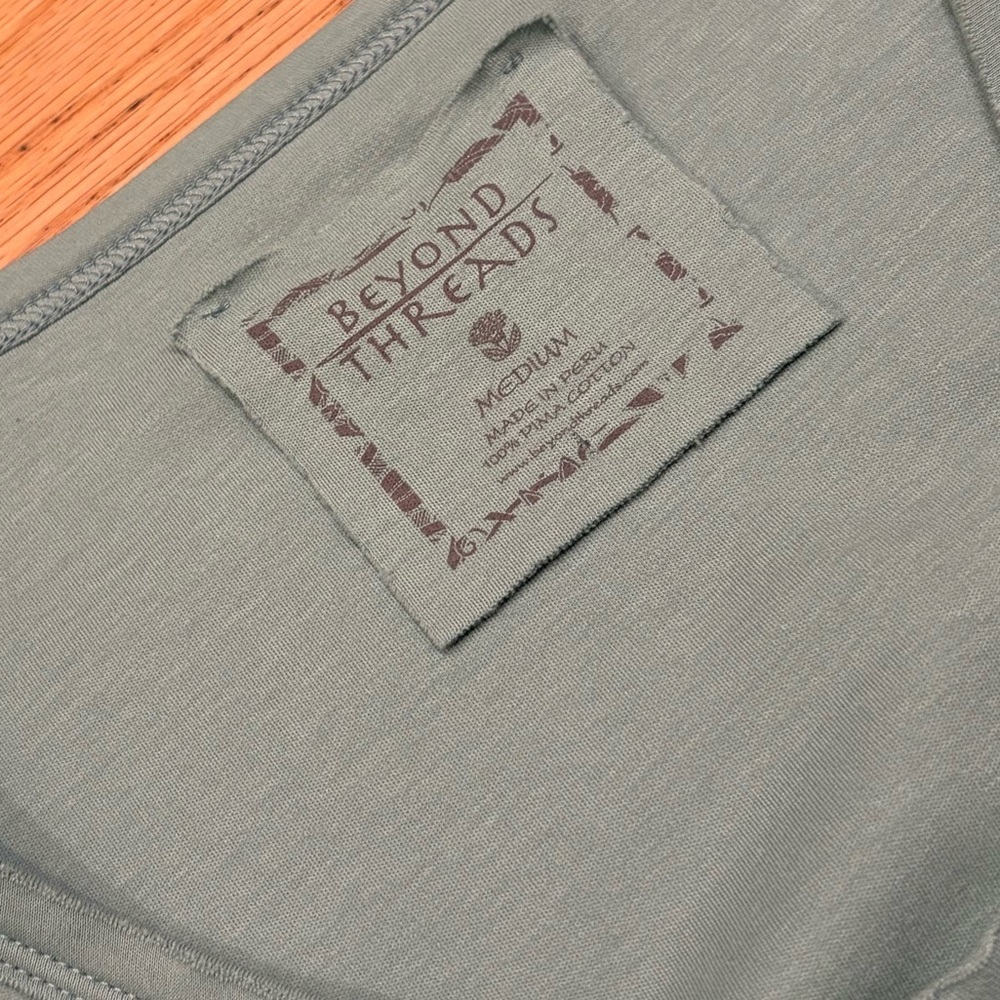 Beyond Threads Light Blue 100% cotton Athletic Yoga Top size medium - Picture 2 of 3